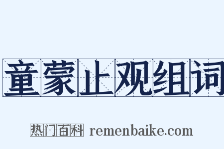 童蒙止观组词是什么意思的图片